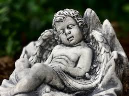 Sitting Angel Figure Cement Angel Decor