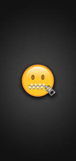 zipper mouth face emoji phone wallpaper