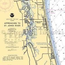 Florida Approaches To St Johns River Jacksonville Beach To Ponte Vedra Beach Nautical Chart Decor