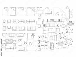 Top View Of Set Furniture Elements