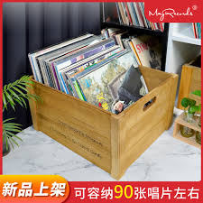 gramophone record storage box wooden