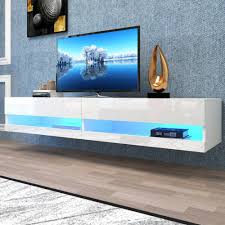 Floating Led Tv Stand Glossy Wall