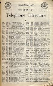 San Francisco Telephone Book January 1905