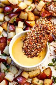 Honey Mustard Pretzel Chicken gambar png