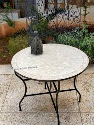 Handmade Moroccan Mosaic Table White