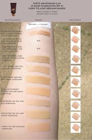 Tarte Amazonian Clay 12 Hour Foundation Swatches Ivory To