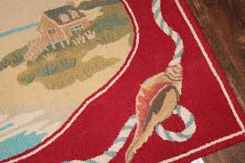 vine nantucket style hooked rug