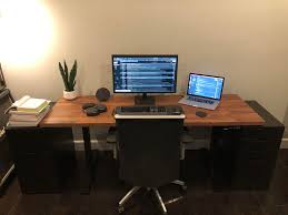 Building your own desk legs not only overcomes these issues but also allows you to customize height to ensure comfort in extended periods of use. My First Standing Desk Set Up Ikea Karlby Countertop Autonomous Diy Kit Macsetups