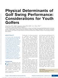 physical determinants of golf swing
