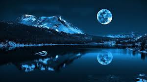 blue landscape moon hd wallpaper