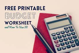 free printable budget worksheet and