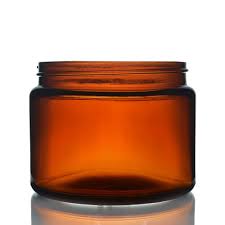 amber glass ointment jar fitted with