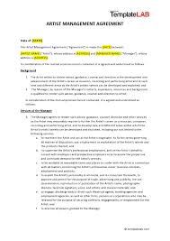 50 artist management contract templates