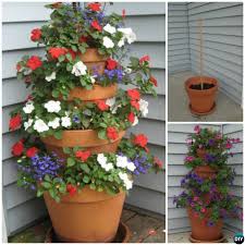 Diy Flower Clay Pot Tower Projects For