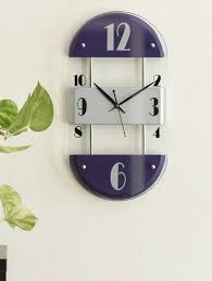 Purple Oval Wooden Wall Clock