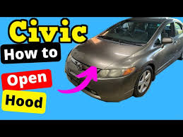 honda civic how to open hood 2006