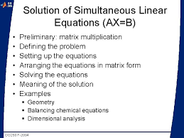 solution of simultaneous linear
