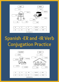 Spanish Verb Practice For Kids Cut And Paste Pages