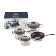 Le Creuset 3-ply stainless steel 4-piece cookware set is the best traditional pan set