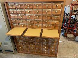 72 drawer library card catalog cabinet