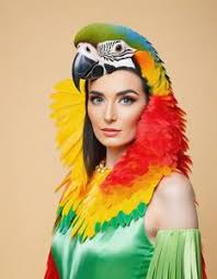 parrot costume woman face swap insert