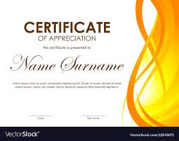 Certificate Of Appreciation Template Royalty Free Vector