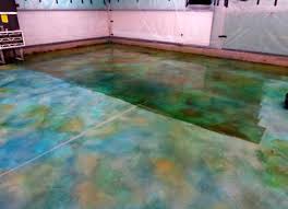 a 6 color diy acid stained garage floor