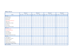 Chore List Calendar Template Printable Blank Childrens