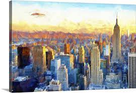 new york view nyc painting series wall