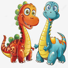 vector cartoon of funny dinosaurs