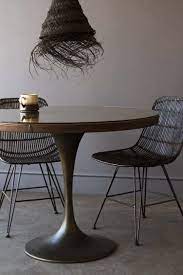 Round Leather Dining Table With Glass