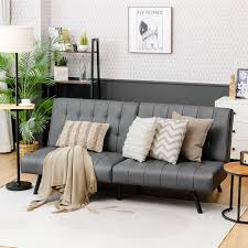 Convertible Pu Leather Sofa Bed With