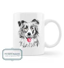 colour border collie dog coffee mug