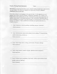 Writing a thesis statement worksheet   We Provide High 