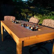Diy Patio Table With Built In Beer Wine