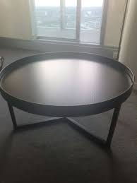 Low Round Coffee Table Black Coffee