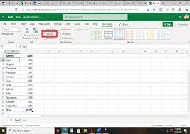 total row to an excel table