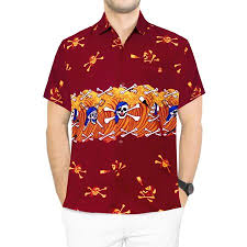 Hawaiian Shirt Mens Beach Aloha Camp Party Holiday Button Down Pocket Halloween Print A
