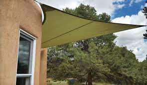 Shade Sail In Pale Green Wraps Around A