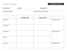 5 Free Lesson Plan Templates Examples Lucidpress