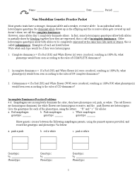Click here to save or print this test as a pdf! Non Mendelian Genetics Practice Dominance Genetics Allele