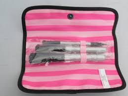 dels about victoria s secret cosmetic brushes makeup bag travel pouch case black silver