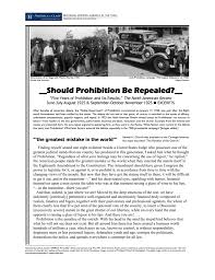 should prohibition be repealed 