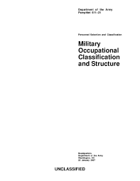 Pdf Department Of The Army Pamphlet 611 21 Personnel