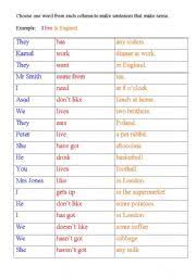 writing sentences esl worksheet