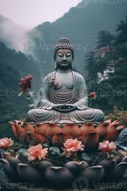 buddha statue in the mountains with
