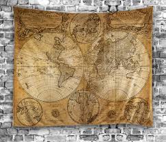 World Map Tapestry For