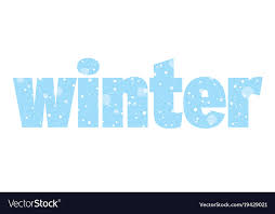 Seasonal Banner With Word Winter And Snow