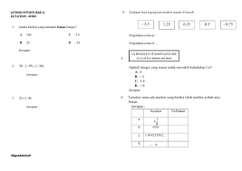Matematikkssm tingkatan 1 bab 1: Bab 1 Nombor Nisbah Integer Worksheet