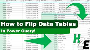 how to flip a table in power query